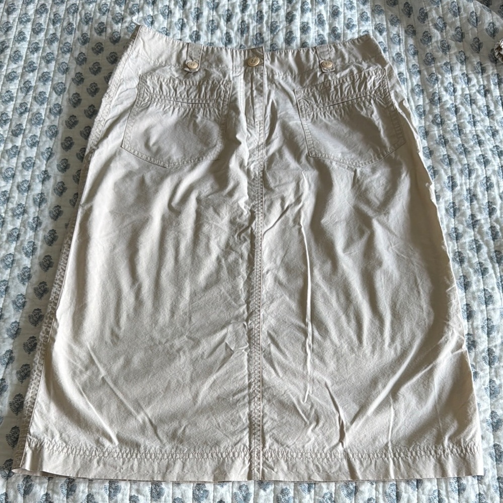 Light Beige Women’s Casual Midi Skirt